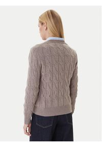 TOMMY HILFIGER - Tommy Hilfiger Sweter WW0WW43586 Beżowy Regular Fit. Kolor: beżowy. Materiał: wełna