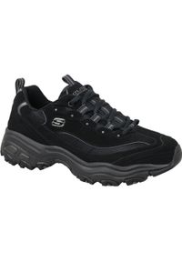 skechers - Buty sportowe Sneakersy męskie, Skechers D'Lites. Kolor: czarny. Materiał: nubuk. Sport: turystyka piesza