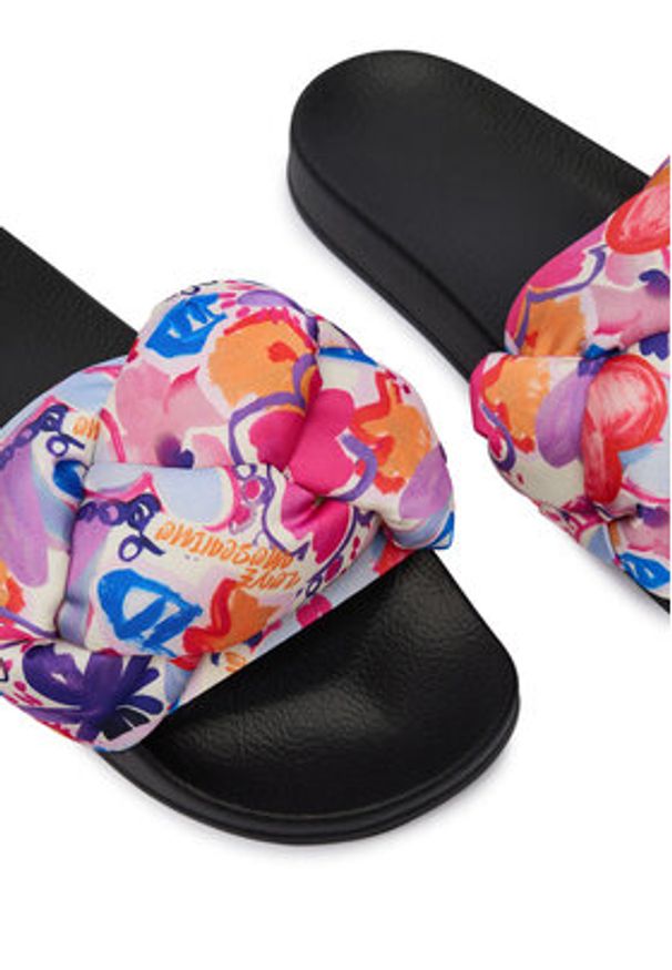 Love Moschino - LOVE MOSCHINO Klapki JA28312G0OIW465A Kolorowy. Materiał: materiał. Wzór: kolorowy