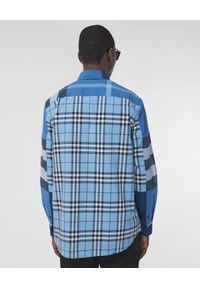 Burberry - BURBERRY - Niebieska koszula w patchworkową kratkę. Okazja: na co dzień. Kolor: niebieski. Materiał: jeans, bawełna. Długość rękawa: długi rękaw. Długość: długie. Wzór: kratka. Styl: casual, klasyczny #5