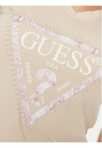 Guess T-Shirt W5RI21 J1314 Beżowy Regular Fit. Kolor: beżowy. Materiał: bawełna #5