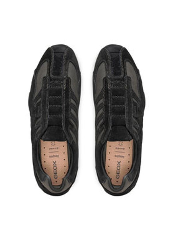 Geox Sneakersy U Snake Original U56MNB 022EK C9999 Czarny. Kolor: czarny. Materiał: zamsz, skóra