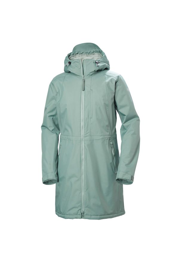 Damska długa wodoodporna kurtka z kapturem Helly Hansen Westport Ins. Typ kołnierza: kaptur. Kolor: zielony. Długość: długie