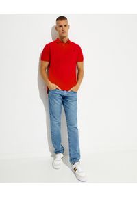Ralph Lauren - RALPH LAUREN - Koszulka Custom Slim Fit. Typ kołnierza: polo. Kolor: czerwony. Materiał: bawełna. Wzór: aplikacja, haft. Styl: klasyczny #5