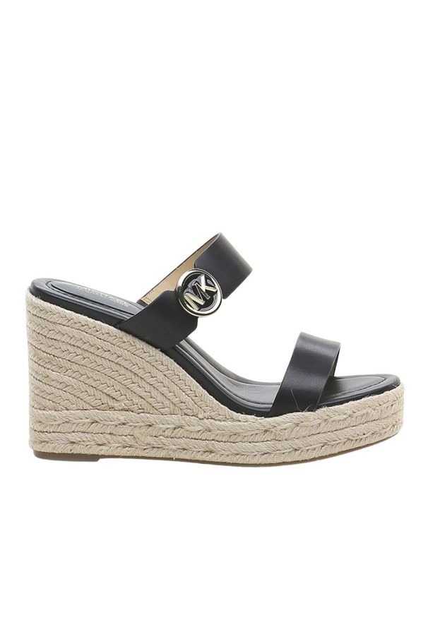 Michael Kors - MICHAEL KORS Czarne sandały Lucinda Wedge, Rozmiar 40. Kolor: czarny