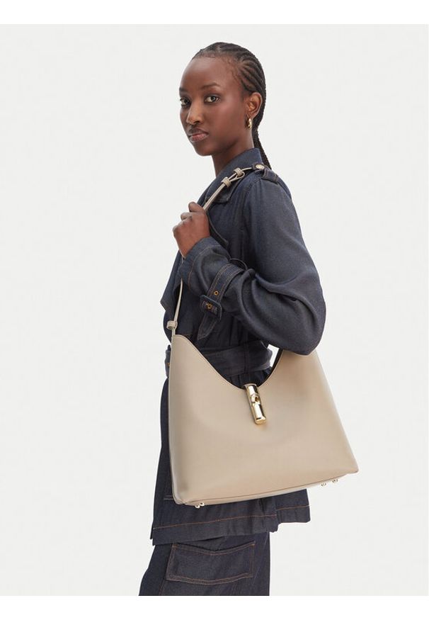 Furla Torebka Goccia M WB01499 BX3104 KH 4488S Beżowy. Kolor: beżowy. Materiał: skórzane