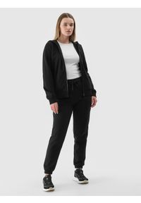 4f - 4F Spodnie dresowe joggery damskie - czarne XL. Kolor: czarny. Materiał: dresówka. Wzór: gładki, ze splotem #2