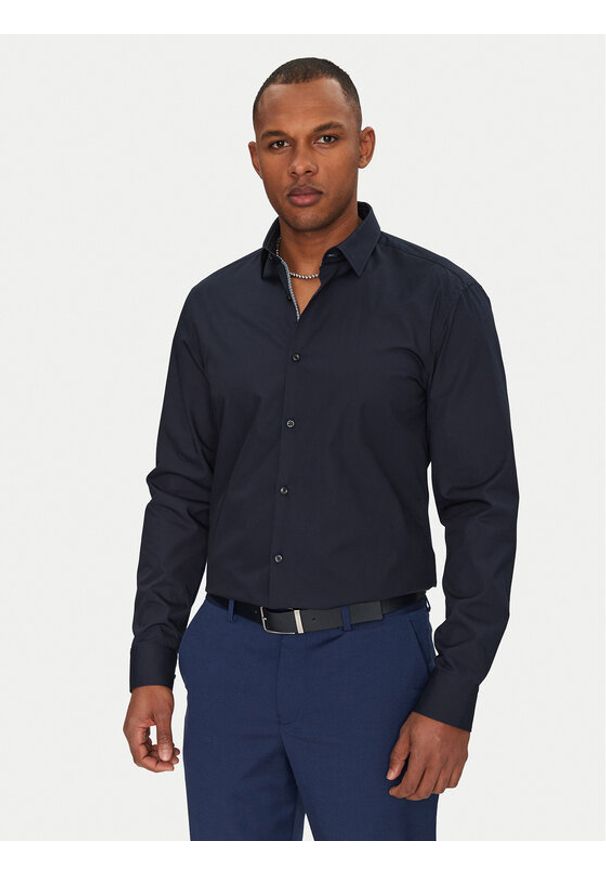 Hugo - HUGO Koszula Koey 50539808 Granatowy Slim Fit. Kolor: niebieski. Materiał: bawełna