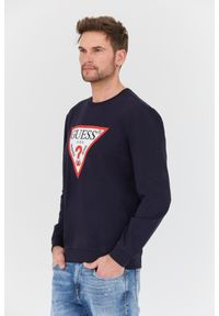 Guess - GUESS Granatowa męska bluza Audley, Rozmiar L. Kolor: niebieski #3