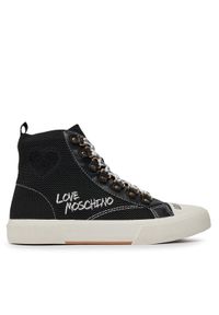 Love Moschino - LOVE MOSCHINO Trampki JA15142G1IIY000A Czarny. Kolor: czarny. Materiał: materiał #1