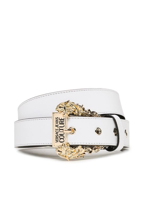 Pasek Damski Versace Jeans Couture 74VA6F01 71627 003. Kolor: biały. Materiał: skóra