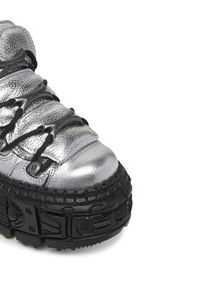 NEW ROCK Botki M-106WALL-C16 Srebrny. Kolor: srebrny. Materiał: skóra. Styl: rockowy #5