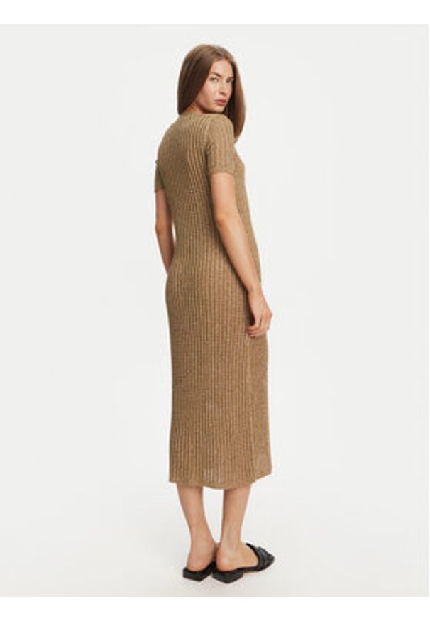 TwinSet - TWINSET Sukienka dzianinowa 251TT3190 Beżowy Slim Fit. Kolor: beżowy. Materiał: wiskoza