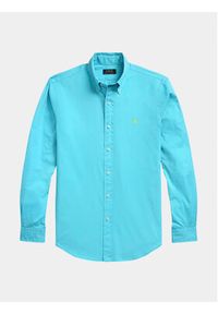 Polo Ralph Lauren Koszula 710937994005 Błękitny Slim Fit. Typ kołnierza: polo. Kolor: niebieski. Materiał: bawełna #3