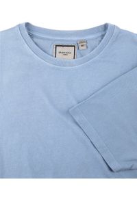 Męski T-Shirt -Brave Soul- Delikatny Efekt Sprania Tkaniny - Błękit. Okazja: na co dzień. Kolor: niebieski. Materiał: bawełna. Sezon: lato, wiosna. Styl: casual #6