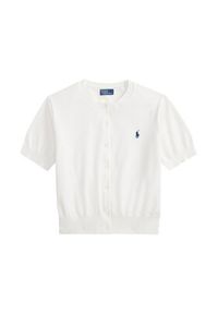 Polo Ralph Lauren Kardigan 211A12718001 Biały Regular Fit. Typ kołnierza: polo. Kolor: biały. Materiał: bawełna #4