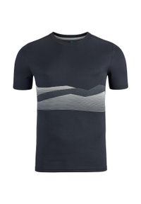 Koszulka tech. męska Odlo T-shirt crew neck s/s F-DRY RIDGELINE. Kolor: czarny, szary, wielokolorowy. Sport: turystyka piesza