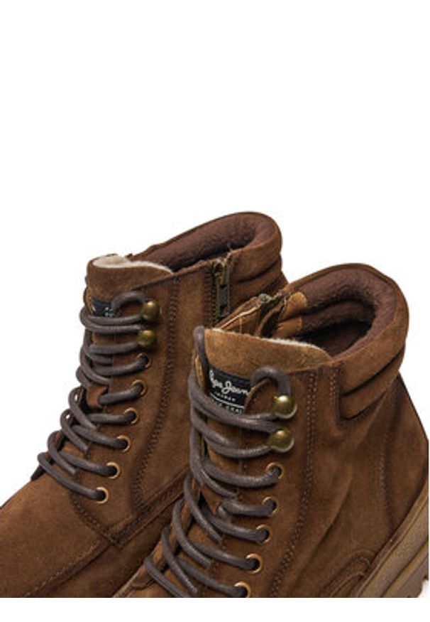 Pepe Jeans Trapery PMS50250 Brązowy. Kolor: brązowy. Materiał: zamsz, skóra