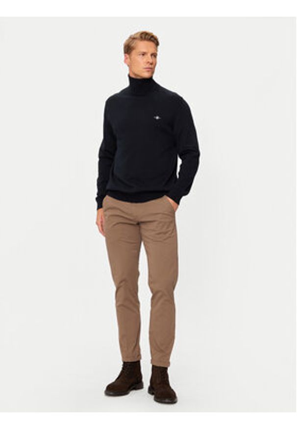 GANT - Gant Golf Classic 8030563 Granatowy Regular Fit. Typ kołnierza: golf. Kolor: niebieski. Materiał: bawełna