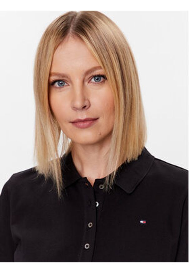 TOMMY HILFIGER - Tommy Hilfiger Polo Pique WW0WW37820 Czarny Regular Fit. Typ kołnierza: polo. Kolor: czarny. Materiał: bawełna