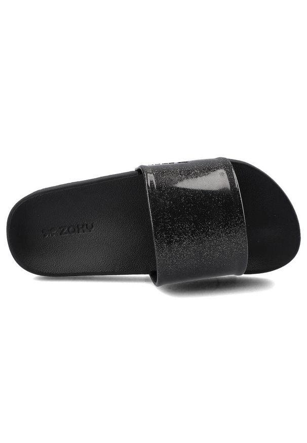 zaxy - Czarne Klapki Zaxy Dziecięce Buty Z Brokatem. Okazja: na plażę, na co dzień. Kolor: czarny. Materiał: materiał. Sezon: lato. Styl: casual, elegancki