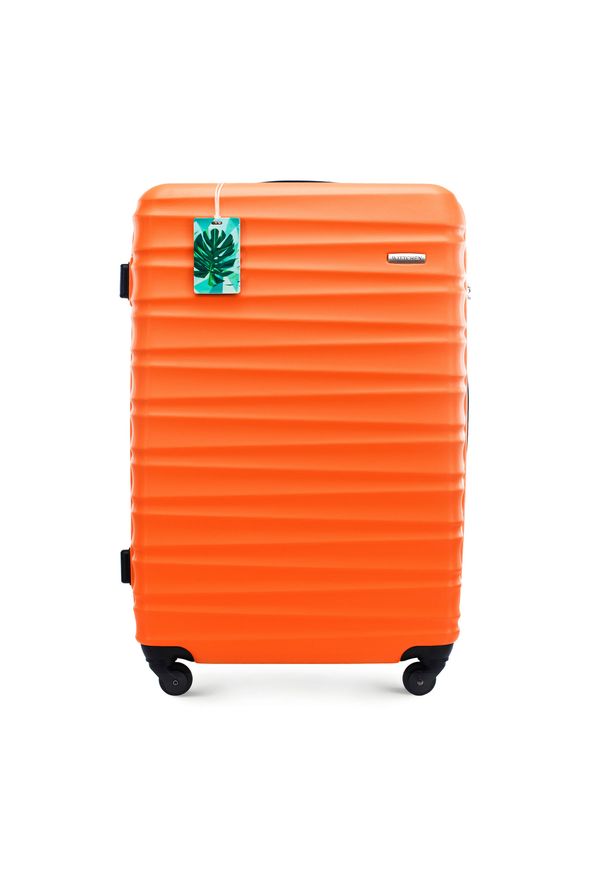 Wittchen - Duża walizka z zawieszką pomarańczowa. Kolor: pomarańczowy. Styl: wakacyjny