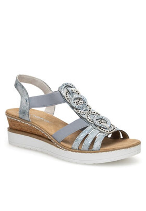 Rieker Sandały V38H8-12 Niebieski. Kolor: niebieski. Materiał: syntetyk