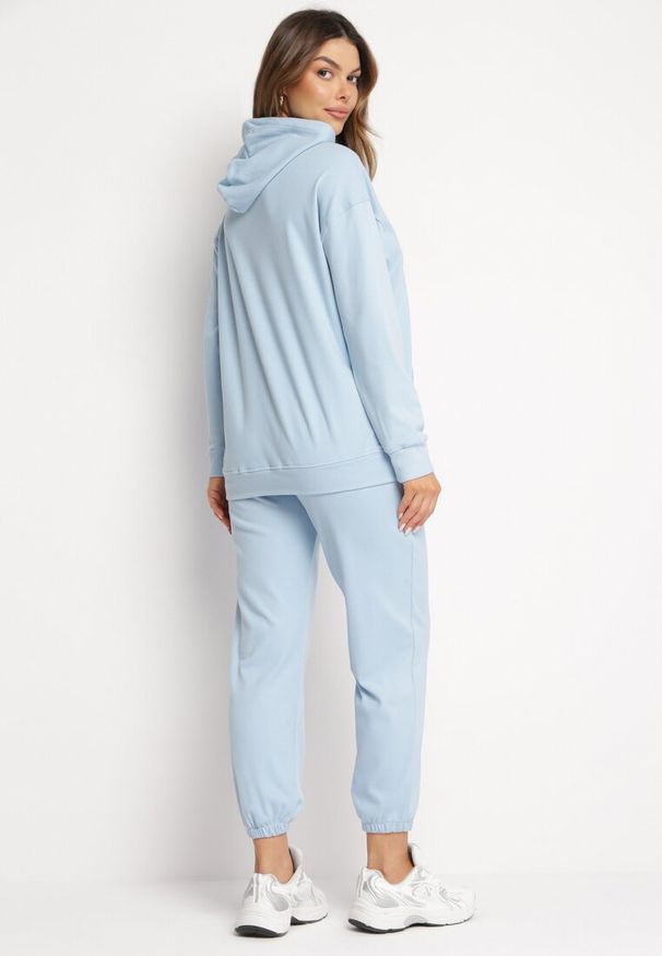 Born2be - Niebieski 2-częściowy Komplet Dresowy z Bluzą i Spodniami Ciprana. Kolor: niebieski. Materiał: dresówka