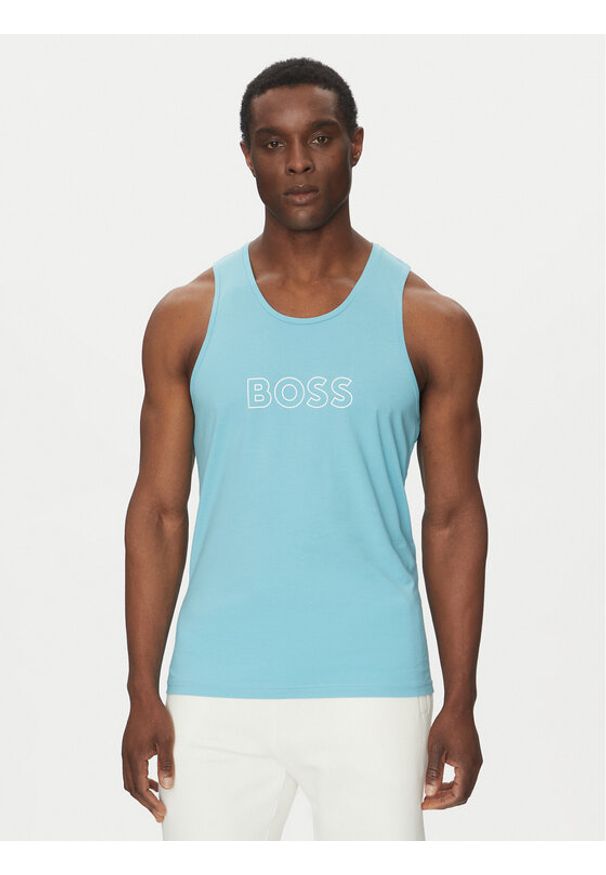 BOSS Tank top Beach 50491711 Błękitny Regular Fit. Kolor: niebieski. Materiał: bawełna