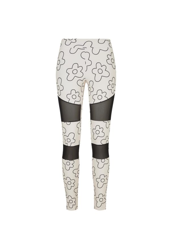 Legging duże rozmiary damskie Urban Classics Tech Mesh AOP. Kolor: beżowy. Materiał: mesh