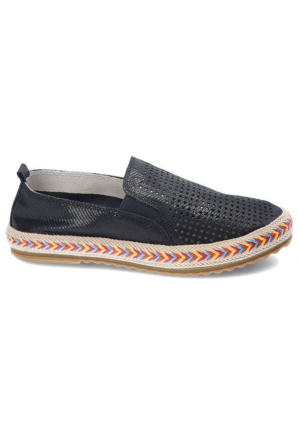 Granatowe Espadryle Lanqier Stylowe Wsuwane Obuwie Damskie. Okazja: na co dzień, na spacer. Zapięcie: bez zapięcia. Kolor: niebieski. Materiał: materiał. Szerokość cholewki: normalna. Sezon: lato. Styl: elegancki