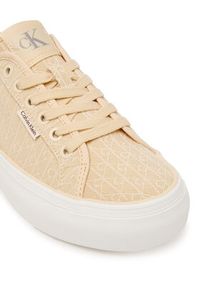 Calvin Klein Sneakersy Vulc Flatf Laceup Jaq Aop HW0HW03265 Żółty jasny. Kolor: żółty. Materiał: materiał #5