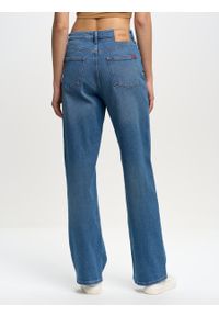 Big-Star - Spodnie jeans damskie loose Meghan 485. Okazja: na co dzień. Stan: podwyższony. Kolor: niebieski. Wzór: gładki. Styl: casual, elegancki