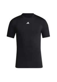 Koszulka treningowa męska Adidas Techfit. Kolor: czarny. Materiał: elastan, poliester. Technologia: Techfit (Adidas). Sport: fitness