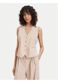 Maryley Kamizelka 26EB123/08BE Beżowy Regular Fit. Kolor: beżowy. Materiał: syntetyk #1