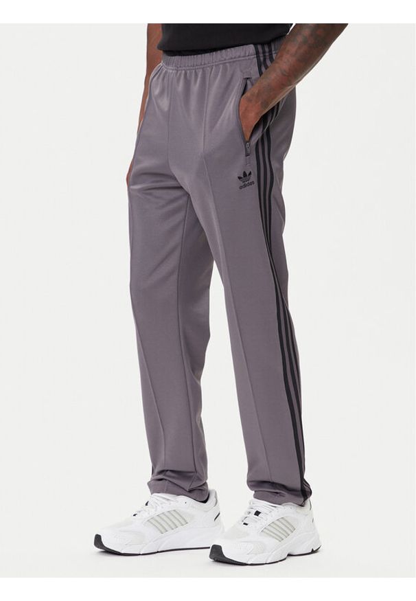 Adidas - adidas Spodnie dresowe adicolor Classics Beckenbauer JY1274 Szary Slim Fit. Kolor: szary. Materiał: syntetyk, bawełna