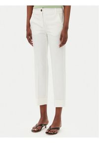 Marella Spodnie materiałowe Duello 2515131191 Écru Regular Fit. Kolor: kremowy. Materiał: syntetyk #1