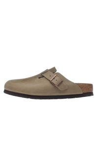 Buty do chodzenia dla dorosłych Birkenstock Boston. Zapięcie: bez zapięcia. Kolor: brązowy. Materiał: skóra, materiał, syntetyk. Szerokość cholewki: normalna. Styl: sportowy. Sport: turystyka piesza #1