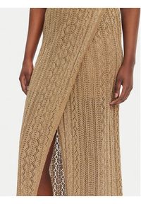 TwinSet - TWINSET Spódnica midi 251TT3192 Beżowy Slim Fit. Kolor: beżowy. Materiał: wiskoza