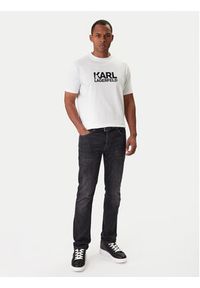 Karl Lagerfeld - KARL LAGERFELD T-Shirt 755780 561235 Biały Regular Fit. Typ kołnierza: dekolt w karo. Kolor: biały. Materiał: bawełna #4