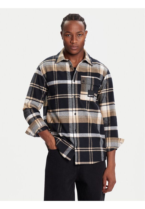 Karl Lagerfeld Jeans Koszula A4M16004 Brązowy Regular Fit. Kolor: brązowy. Materiał: bawełna