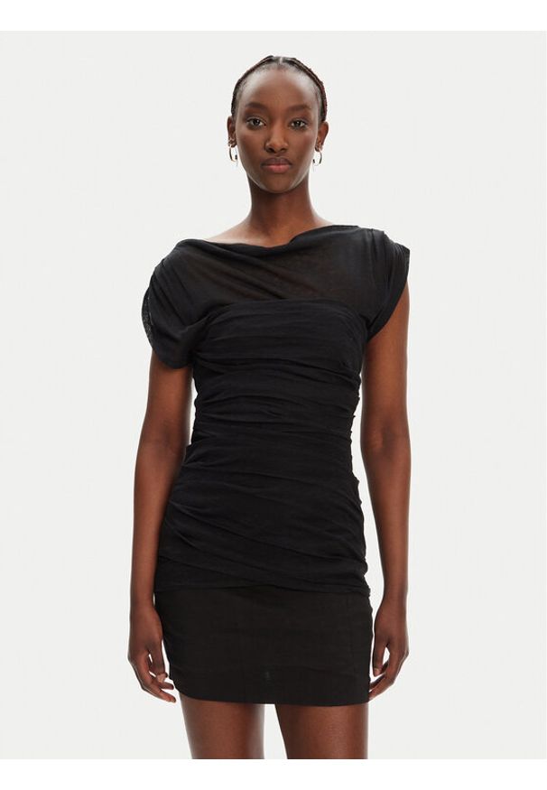 Pinko - PINKO Sukienka codzienna Discoland Abito 104872 A2GF Z99 Czarny Slim Fit. Okazja: na co dzień. Kolor: czarny. Materiał: syntetyk. Typ sukienki: proste. Styl: casual