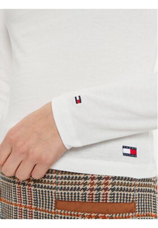 TOMMY HILFIGER - Tommy Hilfiger Bluzka UW0UW05636 Écru Regular Fit. Materiał: bawełna