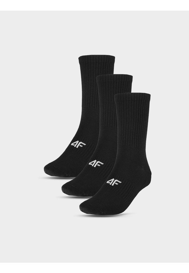 4f - 4F Skarpety casual za kostkę (3-pack) męskie - czarne 39-42. Kolor: czarny. Materiał: materiał, włókno, poliamid, bawełna