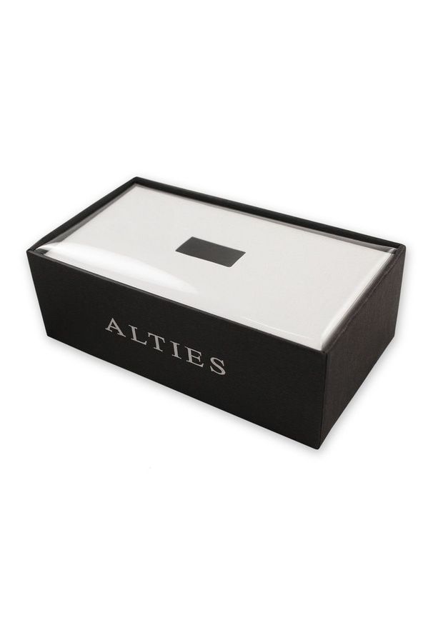 Mucha Męska z Poszetką w Zestawie - Alties - Popielato-Niebieska. Kolor: niebieski. Styl: elegancki, sportowy