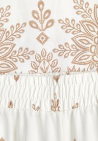 Born2be - Beżowy Komplet Wiskozowy Szerokie Spodnie i Luźna Bluzka z Nadrukiem Paisley Thela. Kolekcja: plus size. Kolor: beżowy. Materiał: wiskoza. Wzór: nadruk, paisley #8