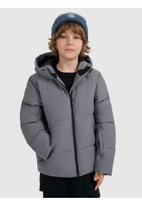 4f - 4F Kurtka narciarska membrana 5000 chłopięca - szara 164 (13-14 lat). Kolor: szary. Materiał: materiał, poliester. Sezon: lato #1