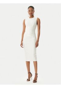Elisabetta Franchi Sukienka koktajlowa AB76252E2 360 Biały Slim Fit. Kolor: biały. Materiał: wiskoza. Styl: wizytowy #1
