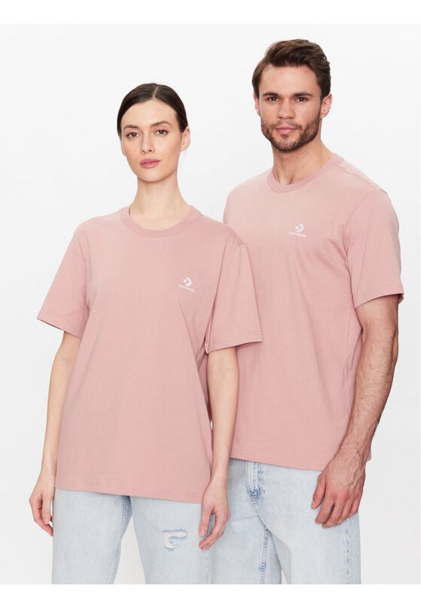 Converse T-Shirt Unisex Go-To Embroidered Star Chevron 10023876-A13 Różowy Regular Fit. Kolor: różowy. Materiał: bawełna