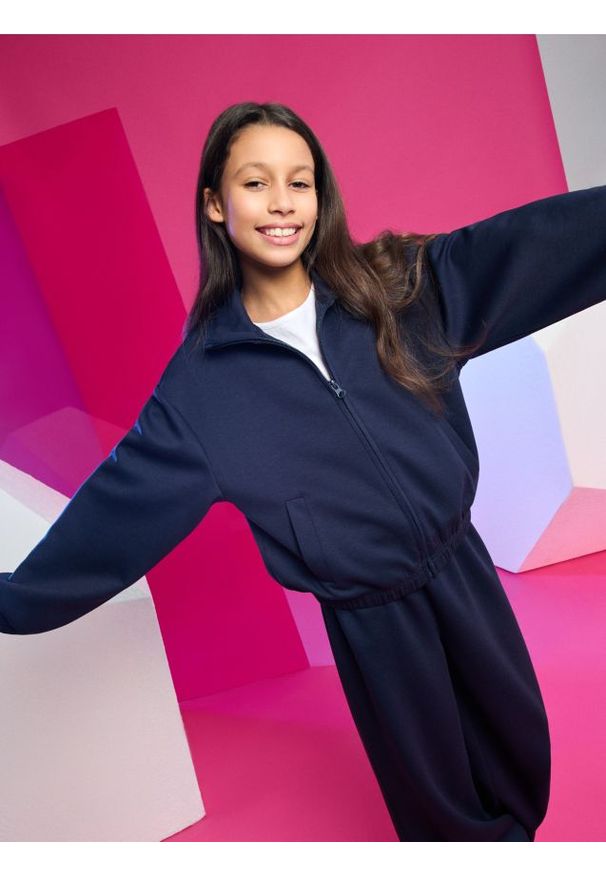 Sinsay - Bluza rozpinana basic - granatowy. Kolor: niebieski